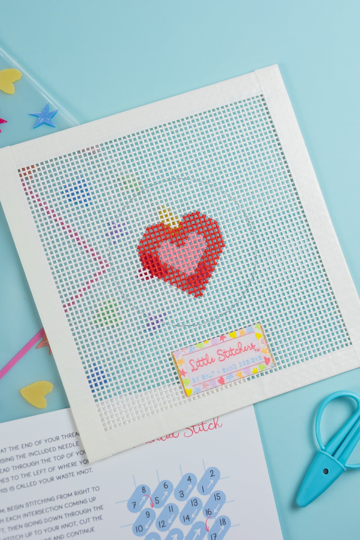 LS-08 Little Stitchers Canvas Only: Pink and Red Heart Pre-Order