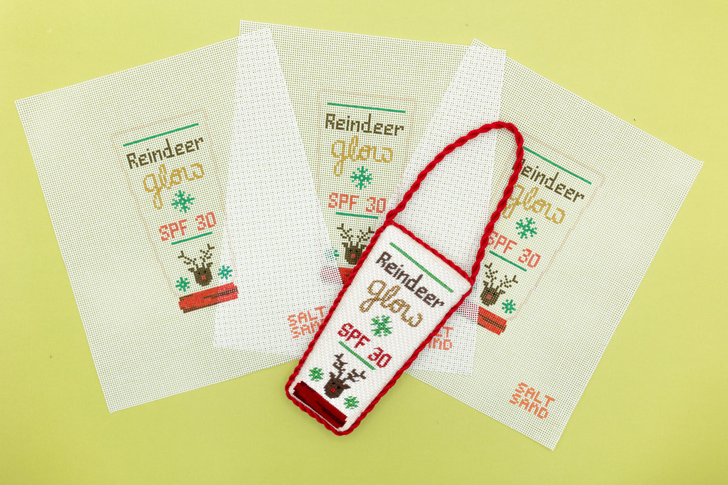 Reindeer Christmas Sunscreen Needlepoint Canvas