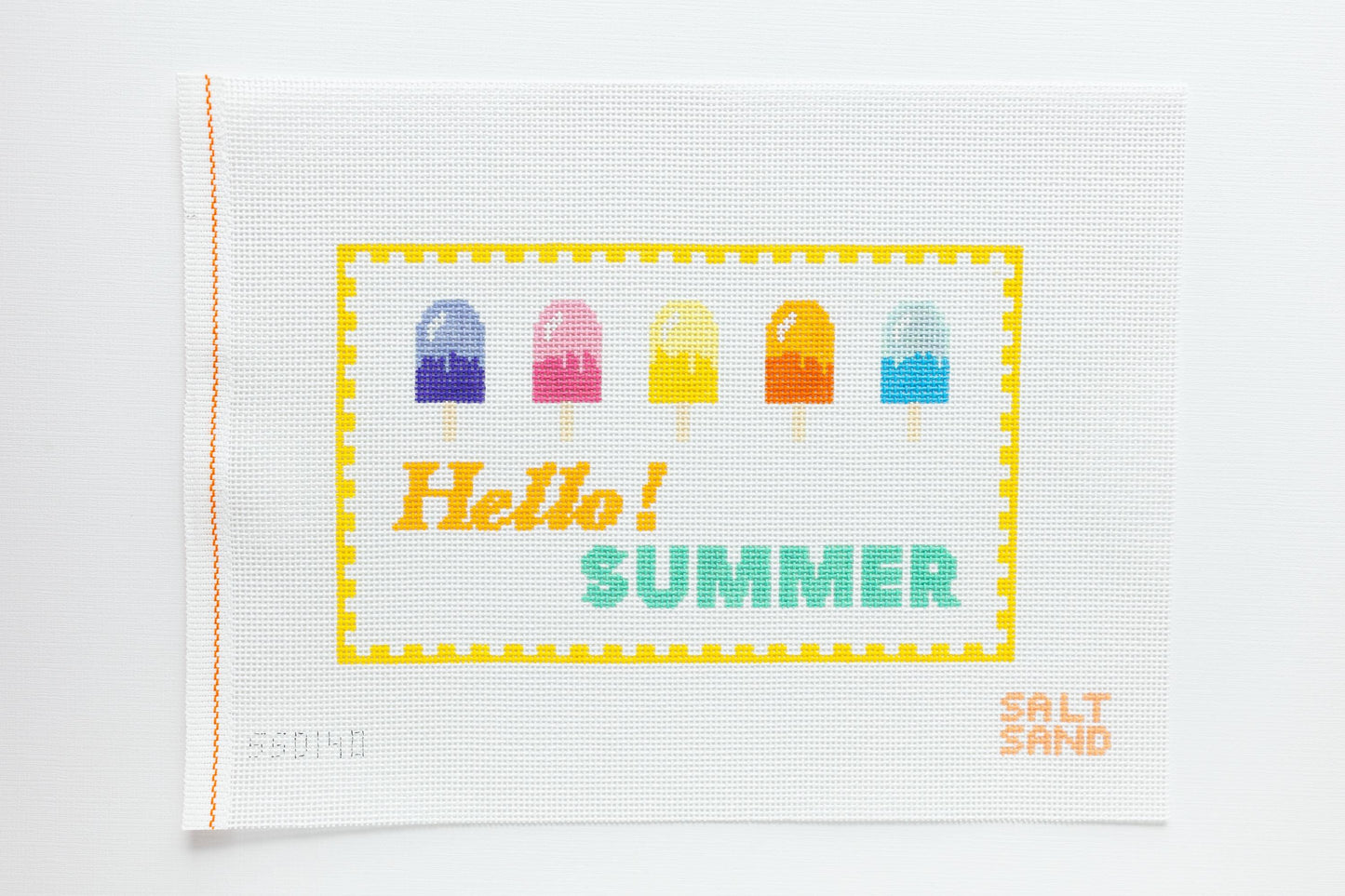 Hello Summer Popsicles Hand Painted Needlepoint Canvas