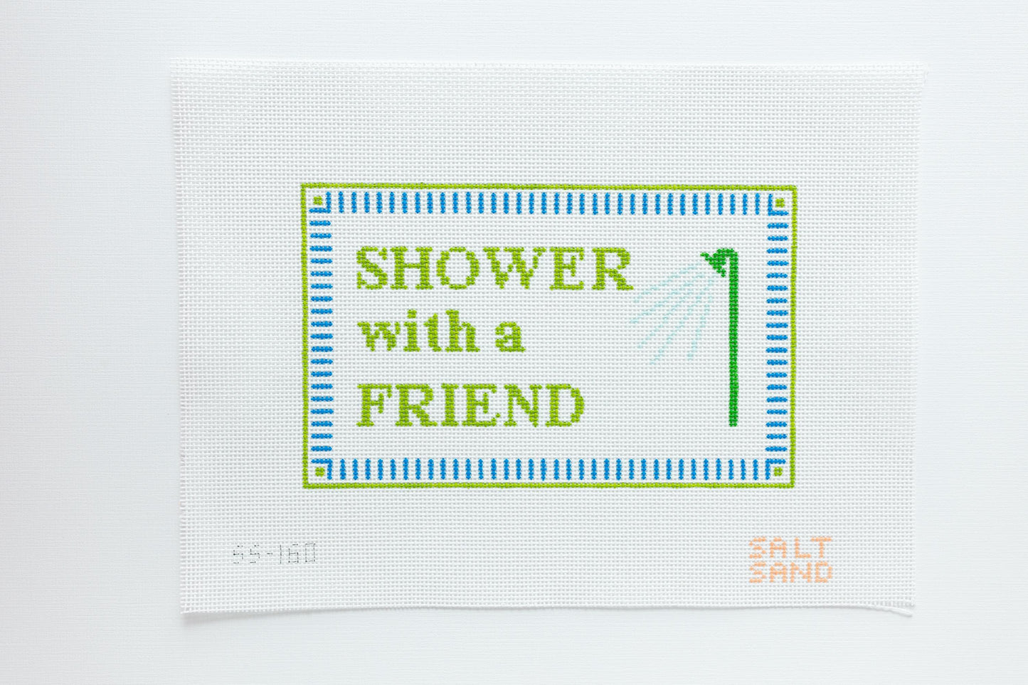 Shower with a Friend Hand Painted Needlepoint Canvas