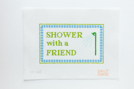 Shower with a Friend Hand Painted Needlepoint Canvas