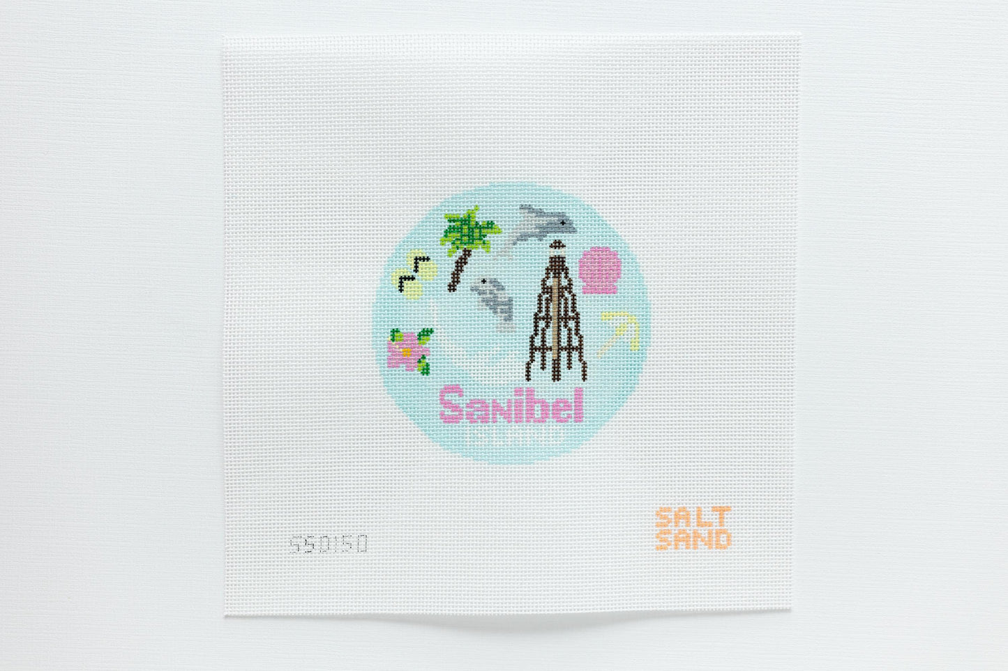 Sanibel Island Lighthouse Hand Painted Needlepoint Canvas