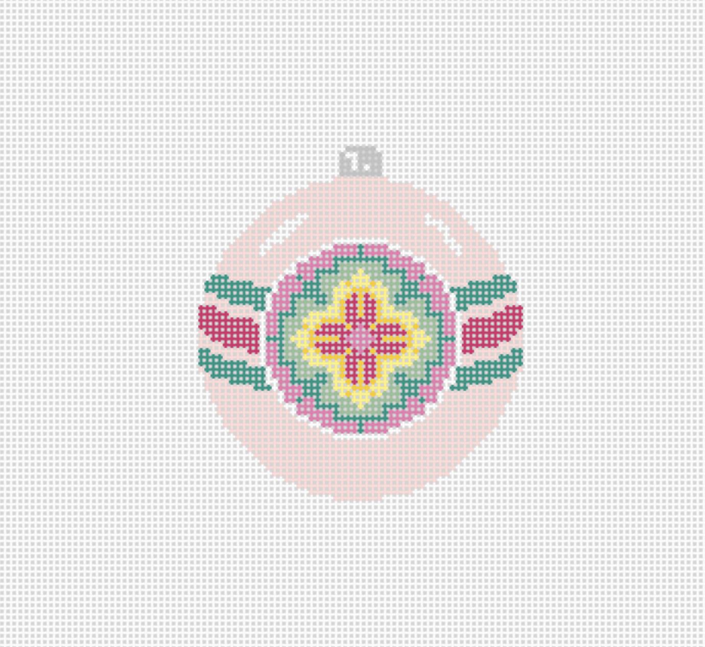 Pink Reflector Christmas Ornament Needlepoint Canvas