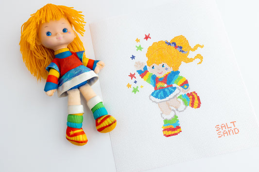 Rainbow Brite Hand Painted Needlepoint Canvas