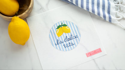 lemon needlepoint canvas la dolve vita