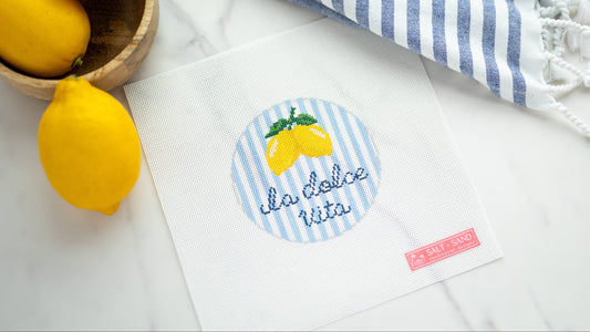 lemon needlepoint canvas la dolve vita